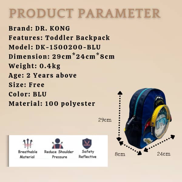 DR.KONG TODDLER BACKPACKS DK-1500200-BLU