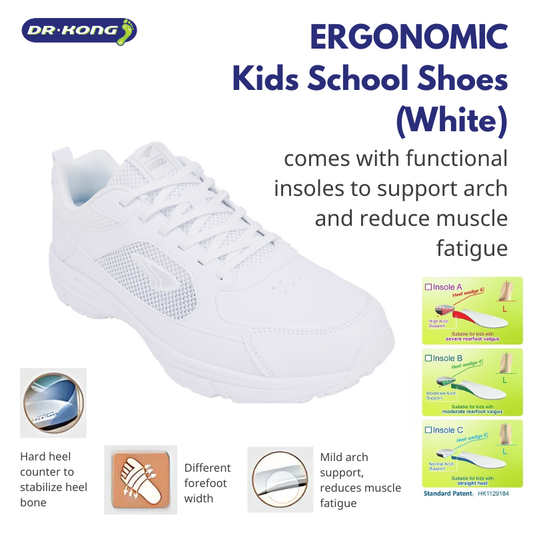 DR.KONG HEALTH SCHOOL SHOES (WHITE) DK-1CE0A1028AM