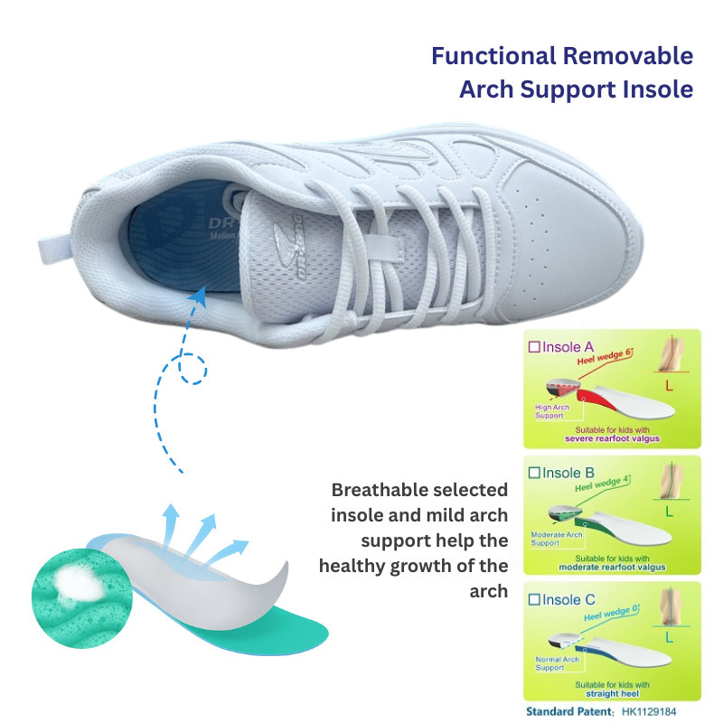 DR.KONG HEALTH SCHOOL SHOES (WHITE) DK-C723T001E3-WHT