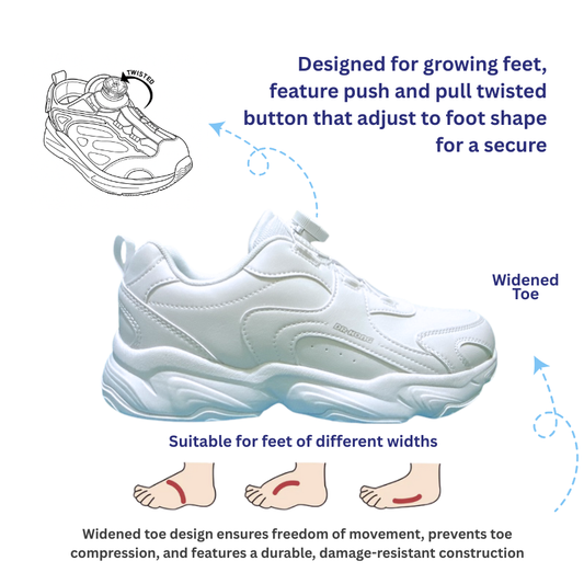 DR.KONG HEALTH SCHOOL SHOES (WHITE) DK-2C10A3017AX-DSA