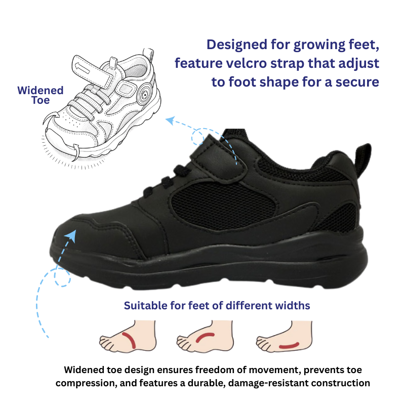 DR.KONG HEALTH SCHOOL SHOES (BLACK) DK-2B16A1053BX-DSA