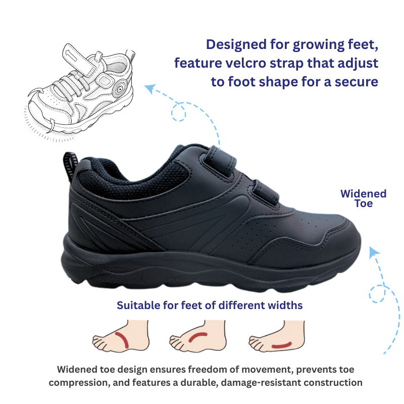 DR.KONG HEALTH SCHOOL SHOES (BLACK) DK-C65079E3-BLK