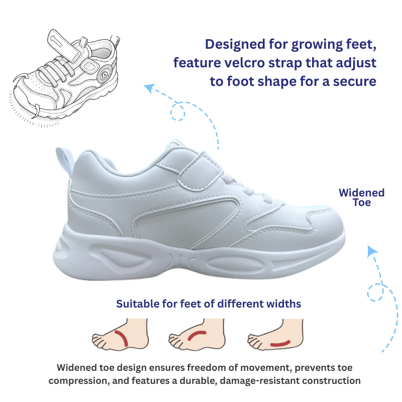 DR.KONG HEALTH SCHOOL SHOES (WHITE) DK-2B16A1043AX-DSA