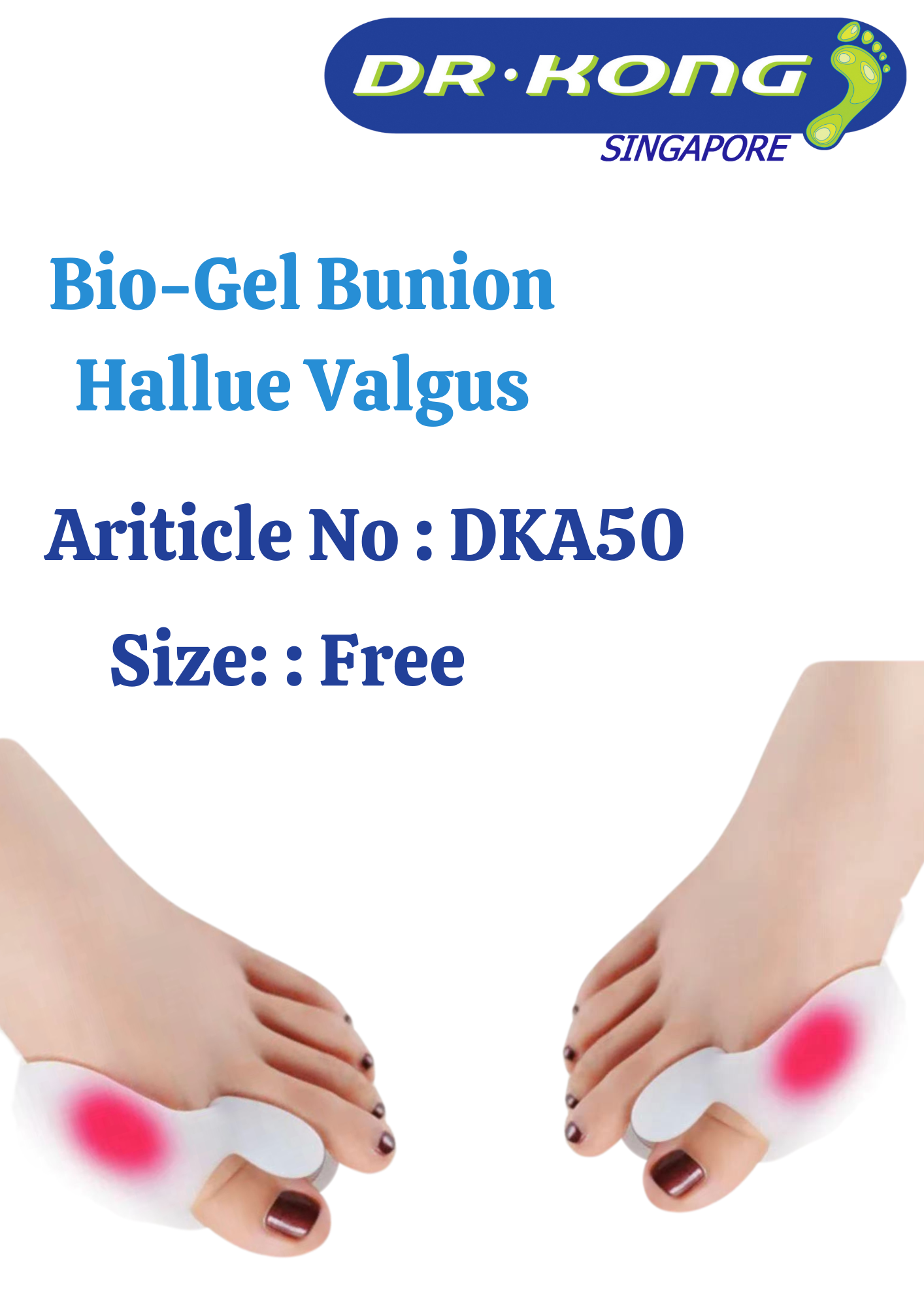 DR.KONG BIO-GEL-BUNION PROTECTOR WITH HAV SEPARATOR ACCESSORIES DK-DKA50