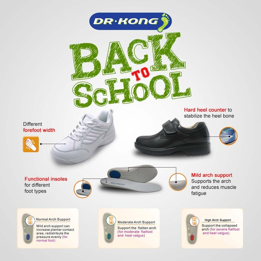 DR.KONG HEALTH SCHOOL SHOES (WHITE) DK-2B16A1050AX-DSA
