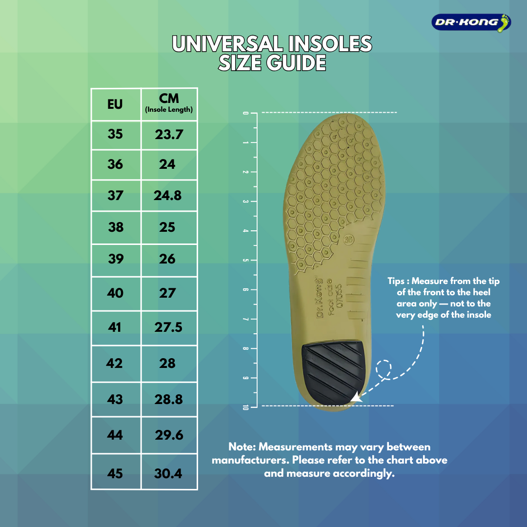 DR.KONG UNIVERSAL 2 MILD FLAT FOOT HIGH ARCH FOOT INSOLES DK-1I10A5002AX