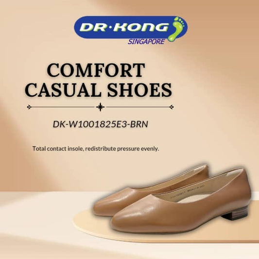 DR.KONG WOMEN COMFORT FLAT SHOES DK-W1001825E3-BRN