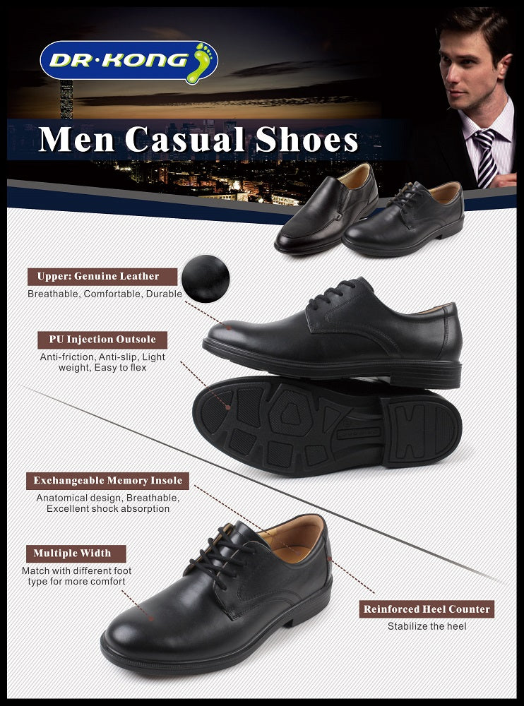 DR.KONG MEN'S COMFORT FORMAL SHOES DK-M6000073-BLK
