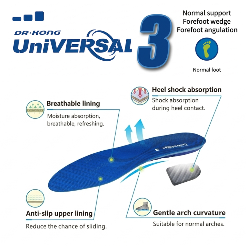 DR.KONG UNIVERSAL 3 NORMAL FOOT INSOLES DK-1I10A5003AX