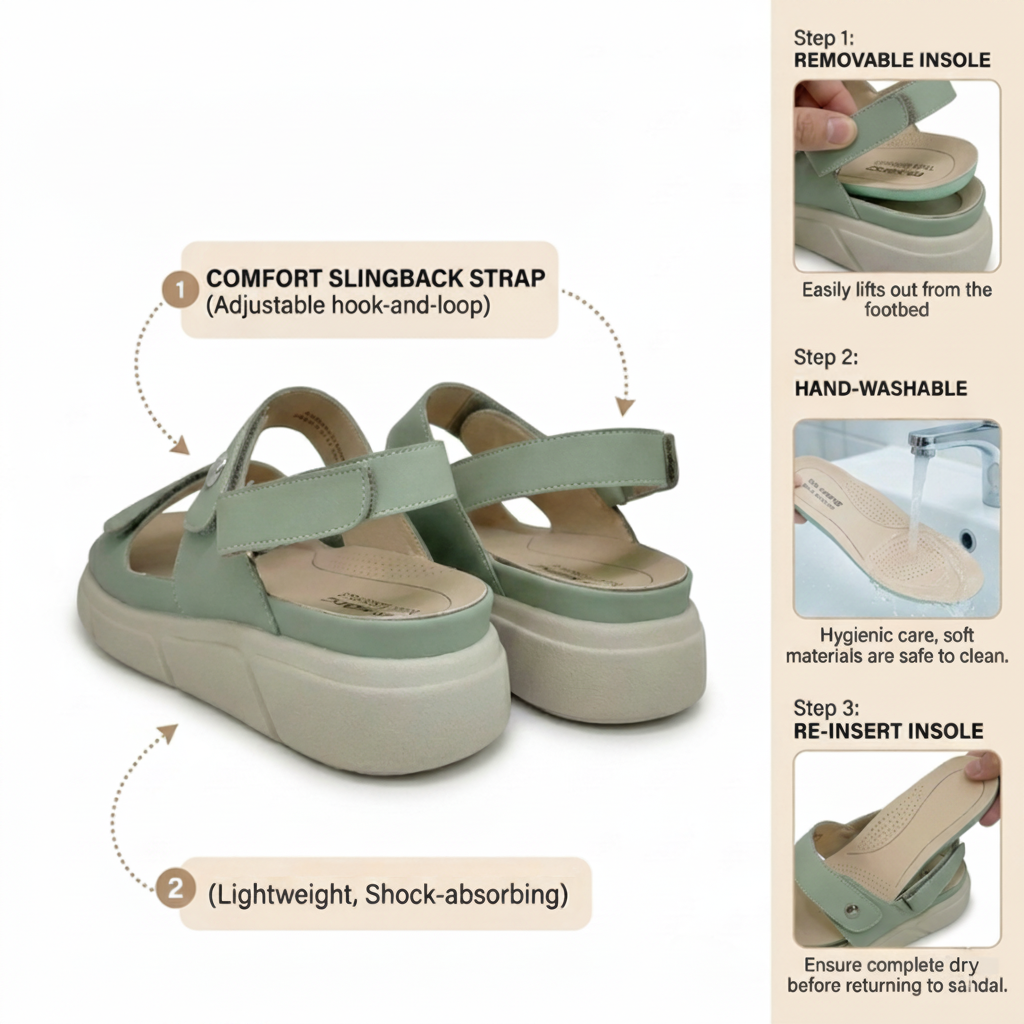 DR.KONG WOMEN REMOVABLE INSOLE SANDALS DK-1S80A2019BW