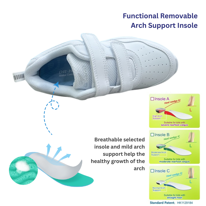 DR.KONG HEALTH SCHOOL SHOES (WHITE) DK-C65079E3-WHT
