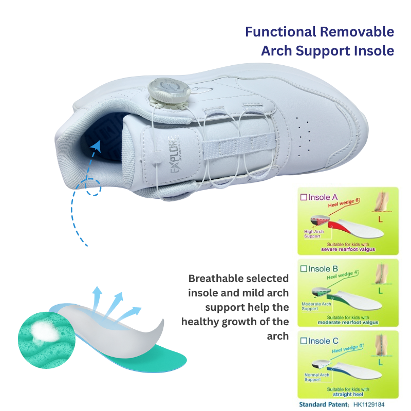 DR.KONG HEALTH SCHOOL SHOES (WHITE) DK-1CX0A4044CW