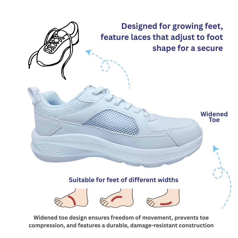 DR.KONG HEALTH SCHOOL SHOES (WHITE) DK-1CE0A1026AM