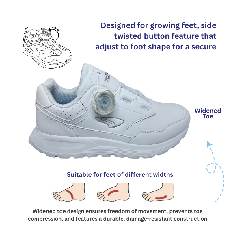 DR.KONG HEALTH SCHOOL SHOES (WHITE) DK-1CX0A4044CW