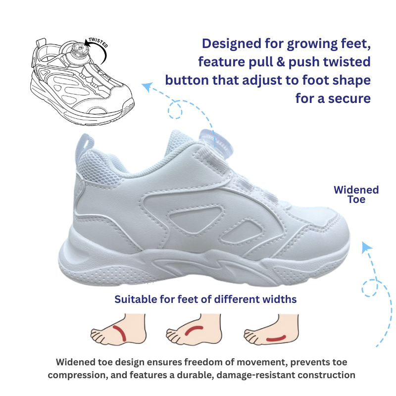 DR.KONG HEALTH SCHOOL SHOES (WHITE) DK-2B16A1050AX-DSA