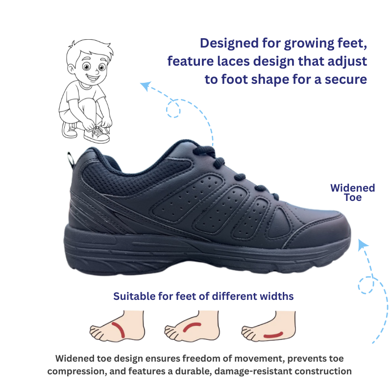 DR.KONG HEALTH SCHOOL SHOES (BLACK) DK-C723T001E3-BLK