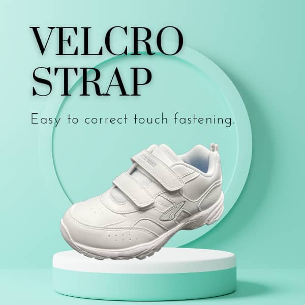 White shoes velcro strap sale