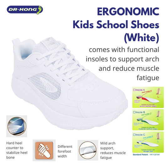 DR.KONG HEALTH SCHOOL SHOES (WHITE) DK-1CE0A1026AM