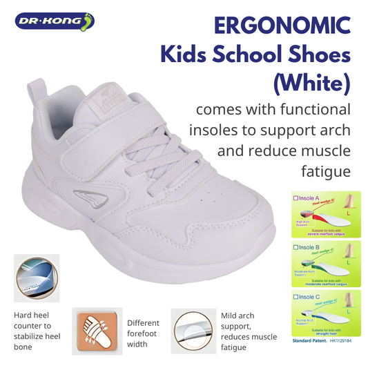 DR.KONG HEALTH SCHOOL SHOES (WHITE) DK-2B16A1043AX-DSA