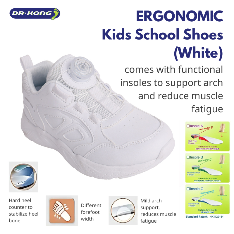 DR.KONG HEALTH SCHOOL SHOES (WHITE) DK-2B16A1050AX-DSA