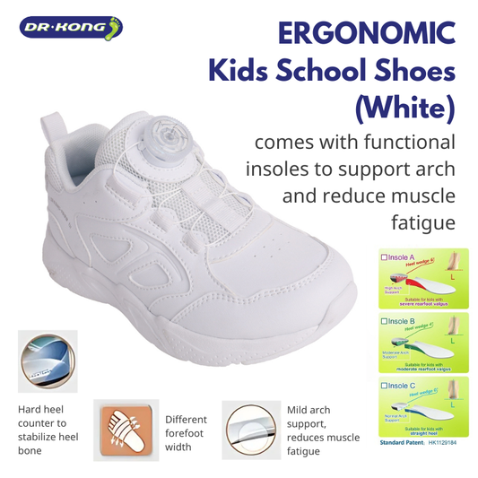 DR.KONG HEALTH SCHOOL SHOES (WHITE) DK-2B16A1050AX-DSA