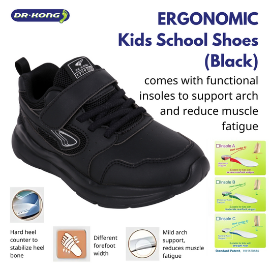 DR.KONG HEALTH SCHOOL SHOES (BLACK) DK-2B16A1053BX-DSA