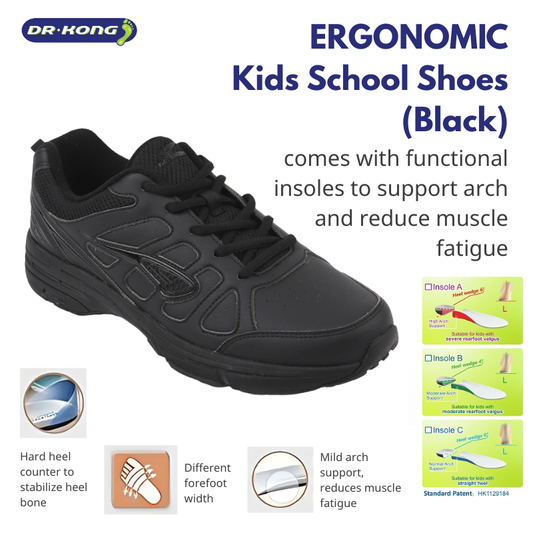 DR.KONG HEALTH SCHOOL SHOES (BLACK) DK-C723T001E3-BLK