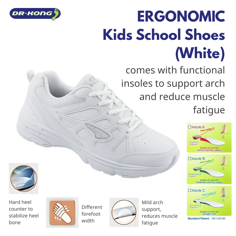 DR.KONG HEALTH SCHOOL SHOES (WHITE) DK-C723T001E3-WHT