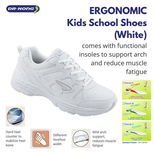 DR.KONG HEALTH SCHOOL SHOES (WHITE) DK-C723T001E3-WHT