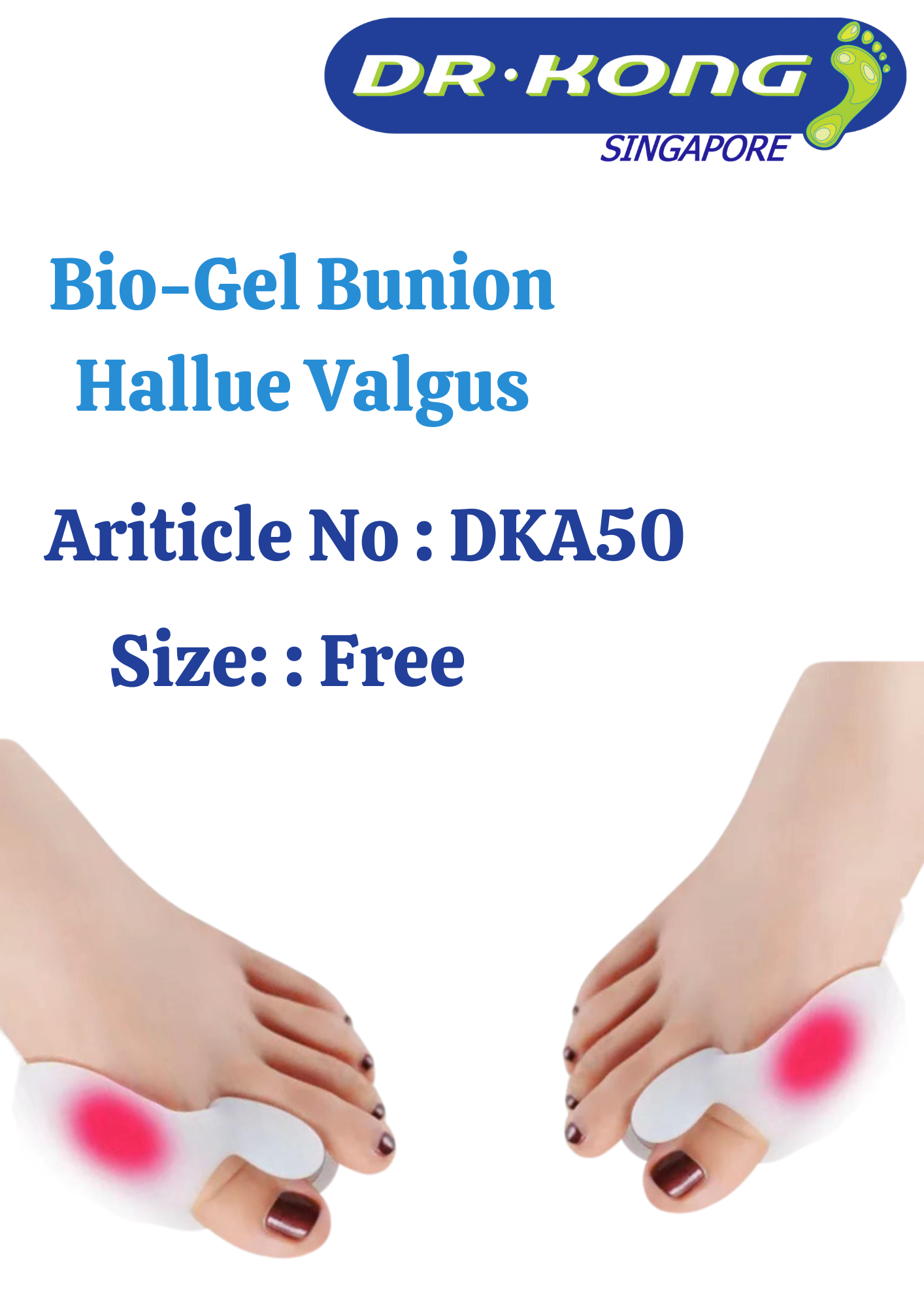 DR.KONG BIO-GEL-BUNION PROTECTOR WITH HAV SEPARATOR ACCESSORIES DK-DKA50-F(RP : $23.90)