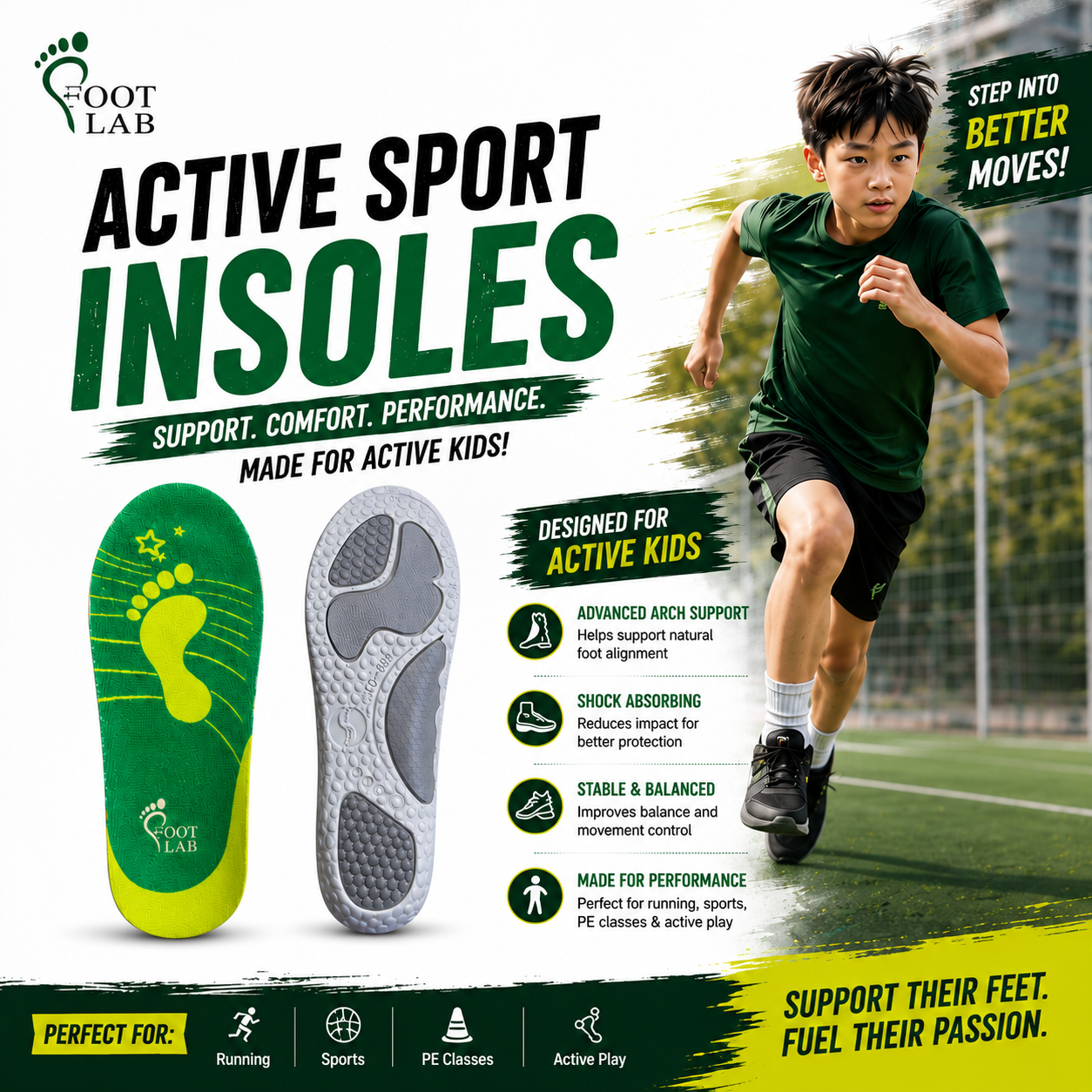 FTL-SPORT KIDS (Foot Lab Active Sport Insoles)