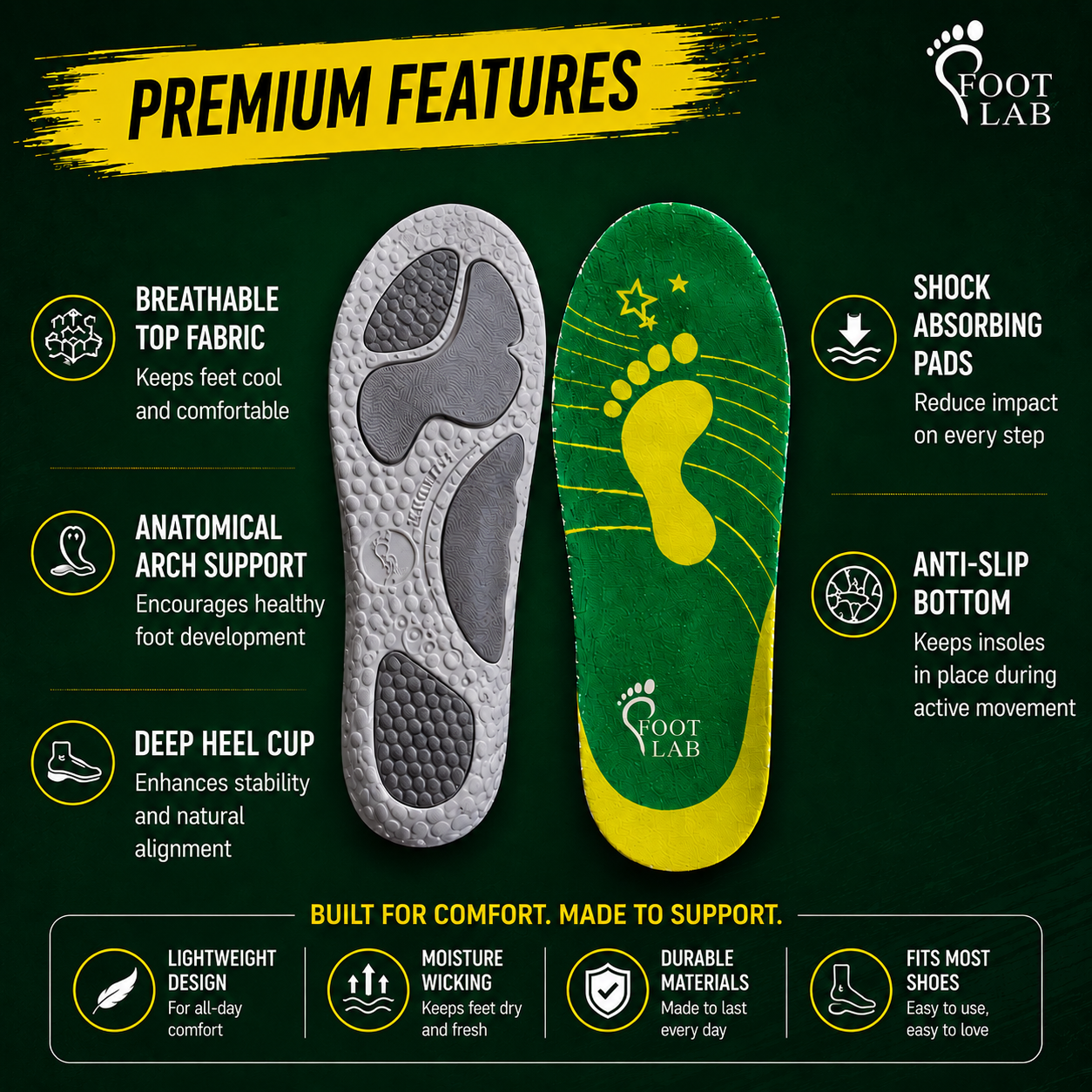 FTL-SPORT KIDS (Foot Lab Active Sport Insoles)