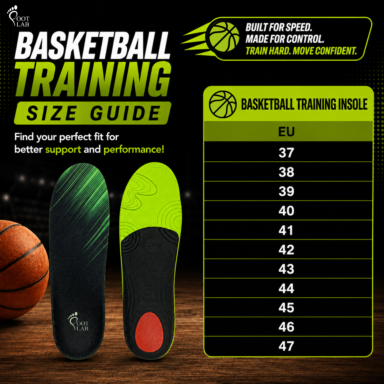 FTL-FOOT LAB-BASKETBALL TRAINING & SUPPORT INSOLES