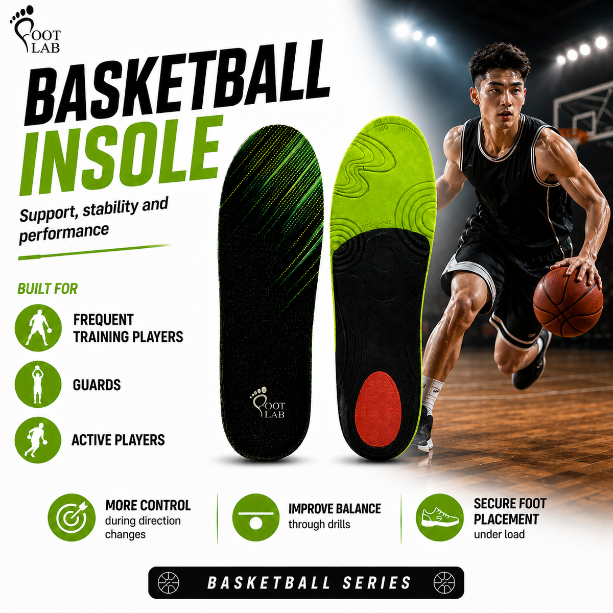 FTL-FOOT LAB-BASKETBALL TRAINING & SUPPORT INSOLES