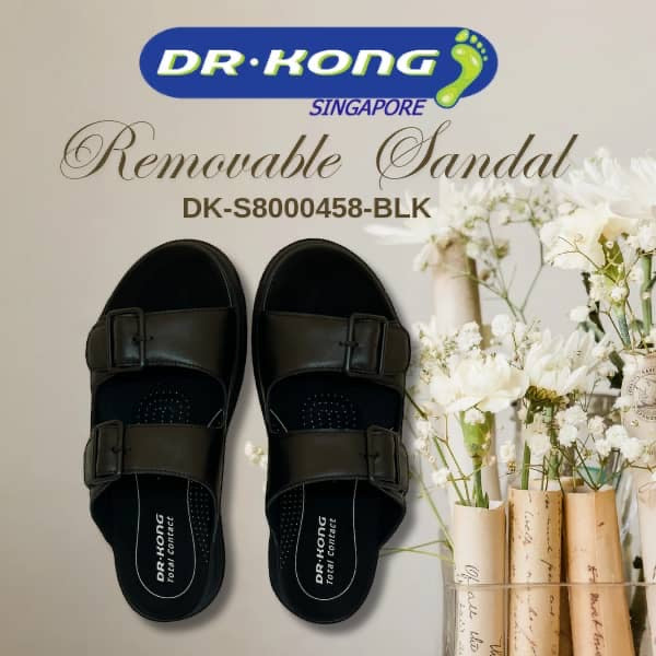 DR.KONG WOMEN REMOVABLE INSOLE SANDALS DK-S8000458-BLK(RP : $169)