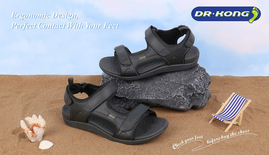 DR.KONG MEN'S TOTAL CONTACT SANDALS DK-S9000287-BLK(RP : $169)